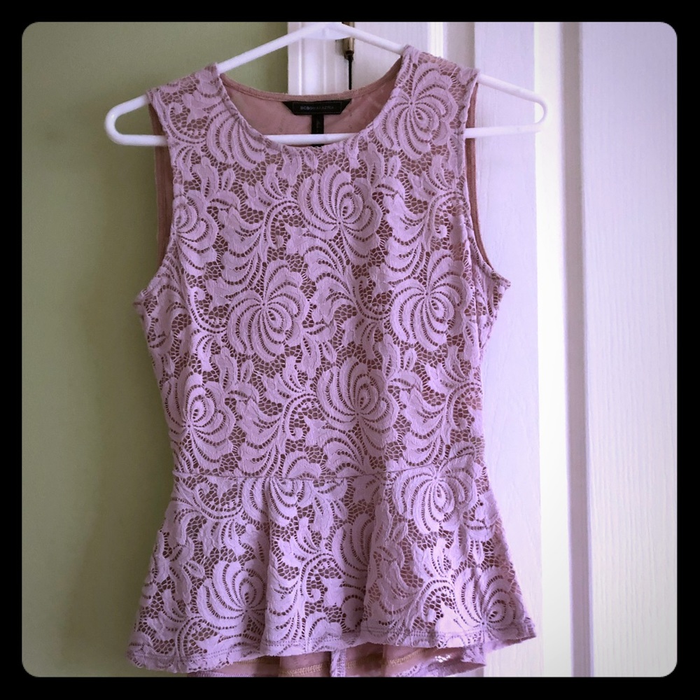 BCBG Purple Lace Peplum. NWT
